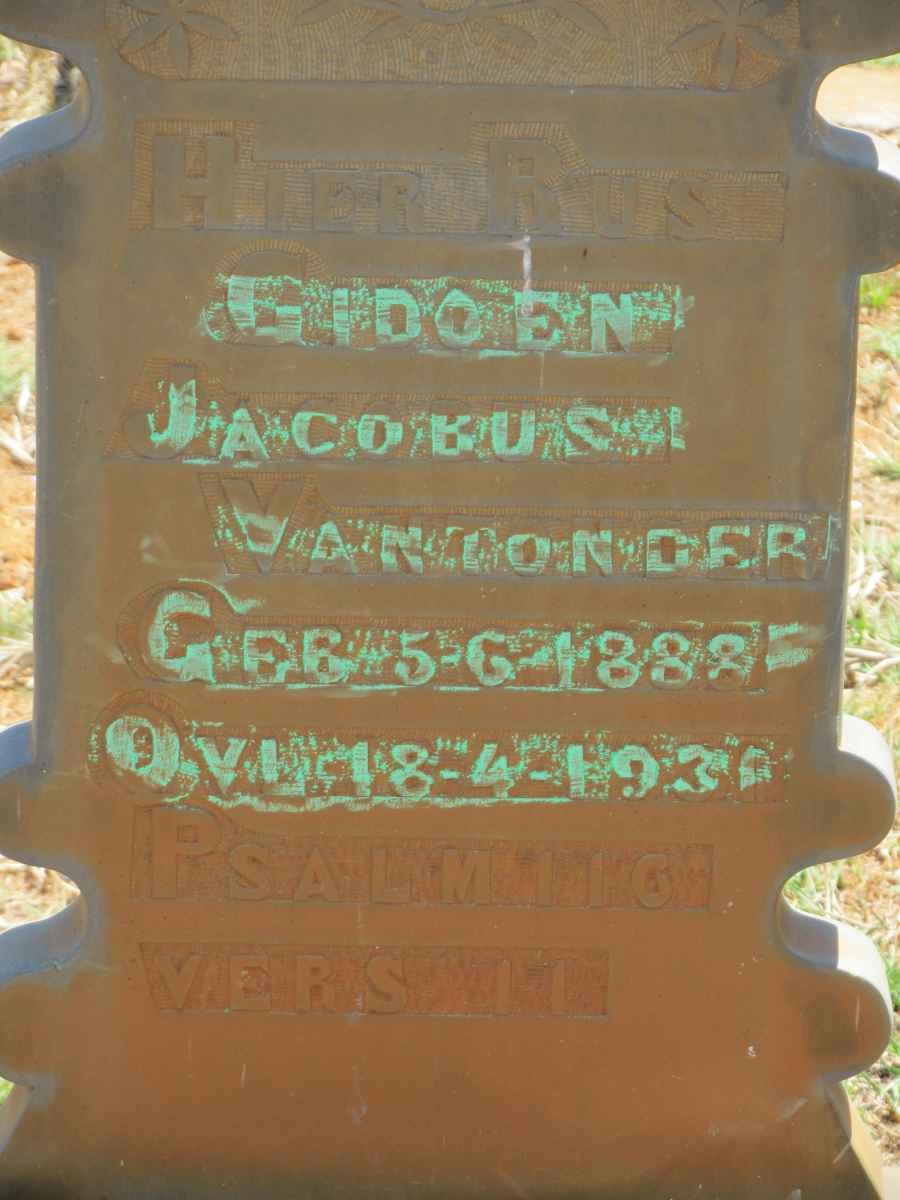 TONDER Gidoen Jacobus, van 1888-1930