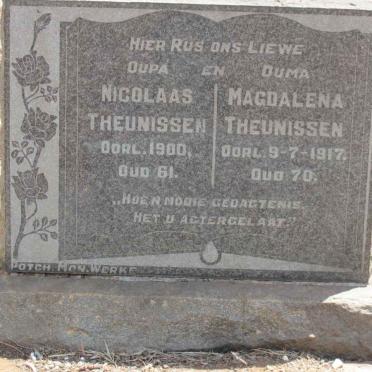 THEUNISSEN Nicolaas -1900 &amp; Magdalena -1917