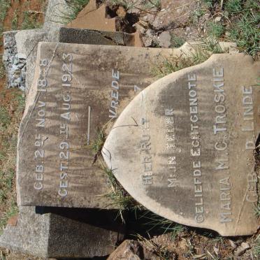 TROSKIE Maria M.C. nee V.D. LINDE 1848-1923