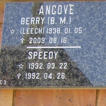ANGOVE Speedy 1932-1992 &amp;  B.M. LEECH 1938-2009