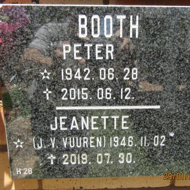 BOOTH Peter 1942-2015 &amp; Jeanette J. v. VUUREN 1946-2019