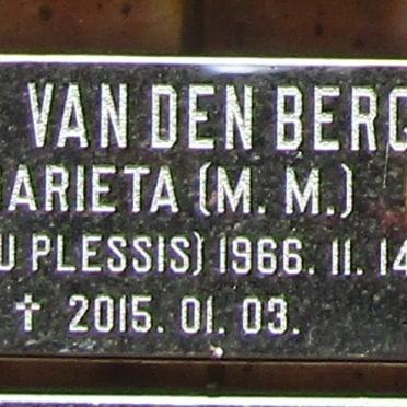 BERG M.M., van den  nee DU PLESSIS 1966-2015