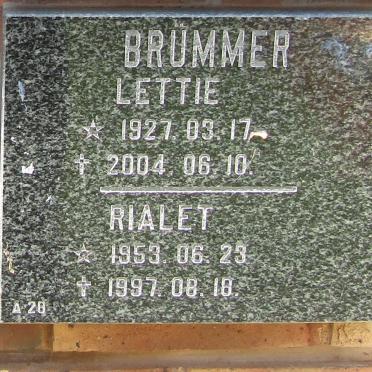 BRÜMMER Lettie 1927-2004 :: BRUMMER Rialet 1953-1997