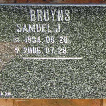 BRUYNS Samuel J. 1934-2006