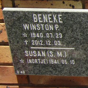 BENEKE Winston P. 1940-2012 &amp; S.M. NORTJE 1941 -