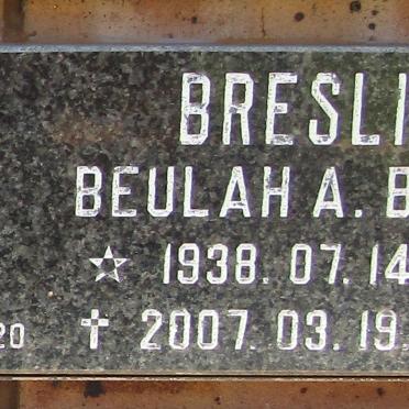 BRESLIN Beulah A.B. 1938-2007