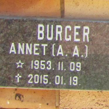 BURGER A.A. 1953-2015