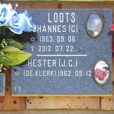LOOTS G. 1953-2012 &amp; J.C. DE  KLERK 1962-
