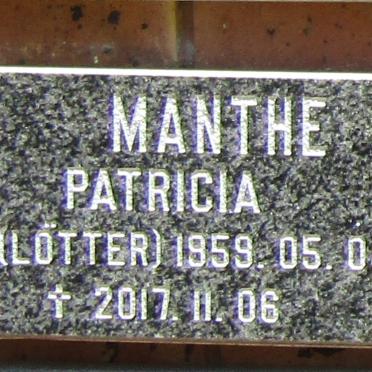 MANTHE Patricia nee LÖTTER 1959-2017