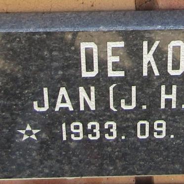 KOCK J.H., de 1933-