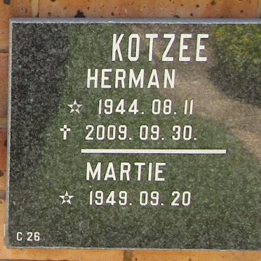 KOTZEE Herman 1944-2009 &amp; Martie 1949-