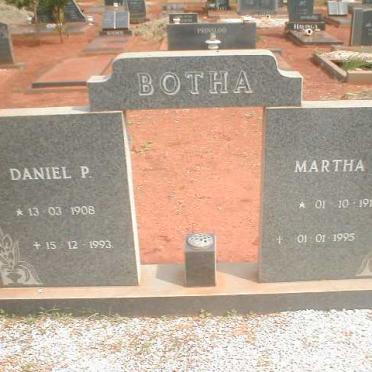 BOTHA Daniel P. 1908-1993 &amp; Martha M. 1911-1995