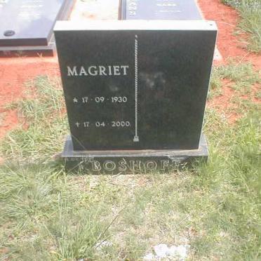 BOSHOFF Magriet 1930-2000