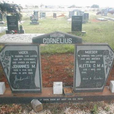 CORNELIUS Johannes M. 1915-1985 &amp; Aletta C. M. A. 1916-