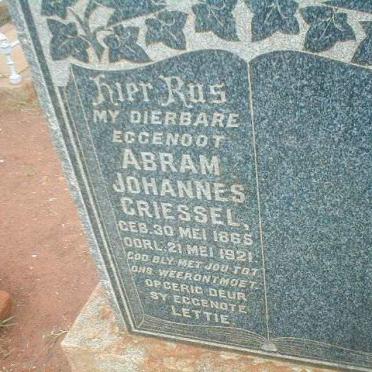 GRIESSEL Abram Johannes 1865-1921