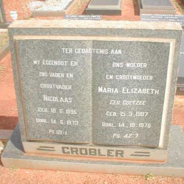GROBLER Nicolaas 1895-1973 &amp; Maria Elizabeth COETZEE 1907-1978