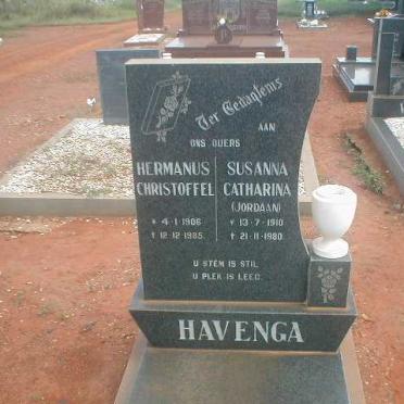 HAVENGA Hermanus Christoffel 1906-1985 &amp; Susanna Catharina JORDAAN 1910-1980