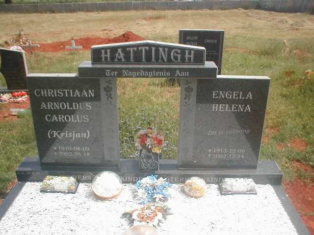 HATTINGH Christiaan Arnoldus Carolus 1910-2002 &amp; Engela Helena 1913-2002
