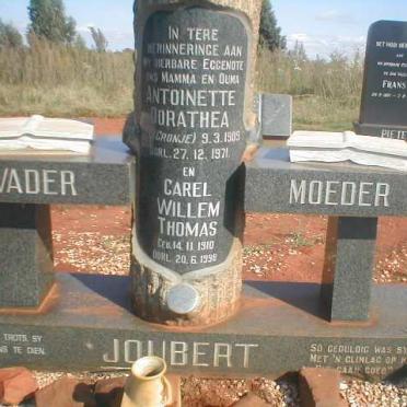 JOUBERT Carel Willem Thomas 1910-1998 &amp; Antoinette Dorathea CRONJE 1909-1971