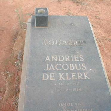 JOUBERT Andries Jacobus De Klerk 1917-1984