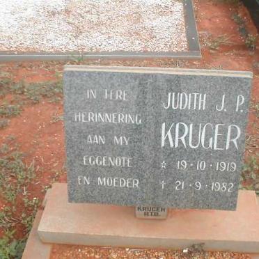 KRUGER Judith J. P. 1919-1982