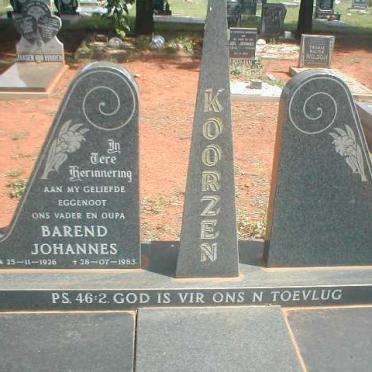 KOORZEN Barend Johannes 1926-1983