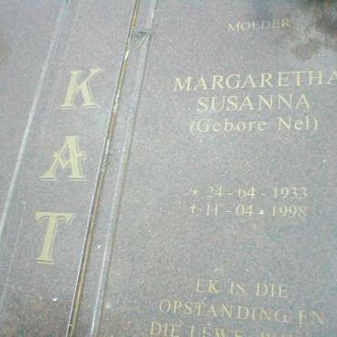 KAT Margaretha Susanna nee NEL 1933-1998