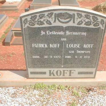 KOFF Patrick -1977 &amp; Louise Thompson -1991