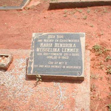 LEMMER Maria Hendrika Wesselina nee BREYTENBACH 1895-1962