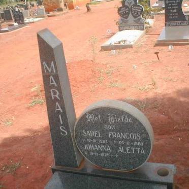 MARAIS Sarel Francois 1924-1988 &amp; Johanna Aletta 1925-