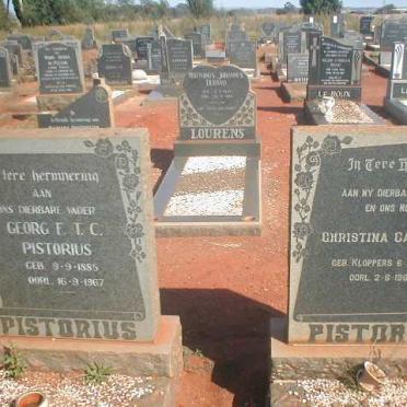 PISTORIUS George F.T.C. 1885-1967  &amp; Christina Catharina KLOPPERS 1892-1965