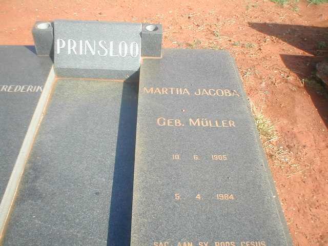 PRINSLOO Martha Jacoba nee MULLER 1905-1984
