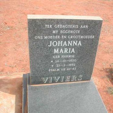 VIVIERS Johanna Maria geb. HARMSE 1920-1982