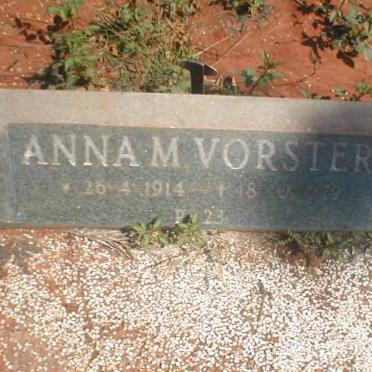 VORSTER Anna M. 1914-1979