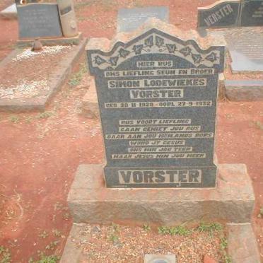 VORSTER Simon Lodewiekes 1929-19?2