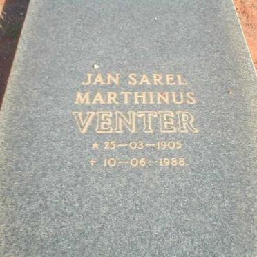 VENTER Jan Sarel Marthinus 1905-1988