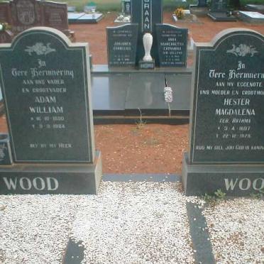 WOOD Adam William 1890-1984 &amp; Hester Magdalena BOTHMA 1897-1979