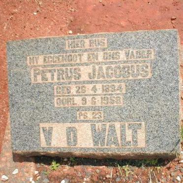 WALT Petrus Jacobus, v d 1884-1958
