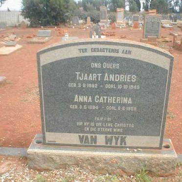 WYK Tjaart Andries, van 1882-1949 &amp; Anna Catherina 1884-1959