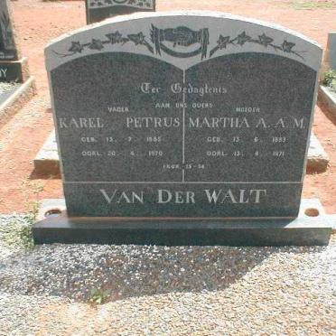 WALT Karel Petrus, van der 1865-1970 &amp; Martha A A M 1883-1971