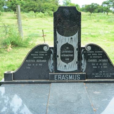 ERASMUS Gabriel Jacobus 1909-1984 &amp; Hester Adriana 1912-