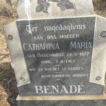 BENADE Catharina Maria nee BADENHORST 1877-1967