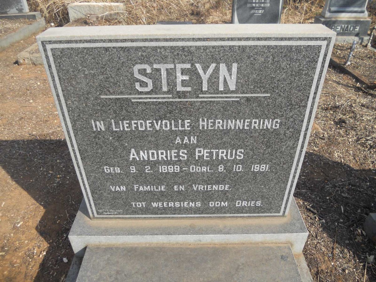 STEYN Andries Petrus 1899-1981