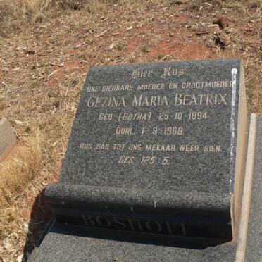 BOSHOFF Gezina Maria Beatrix nee BOTHA 1894-1968