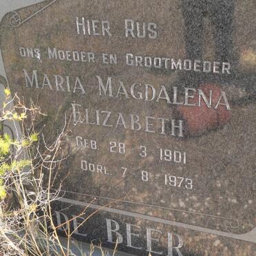 BEER Maria Magdalena Elizabeth, de 1901-1973