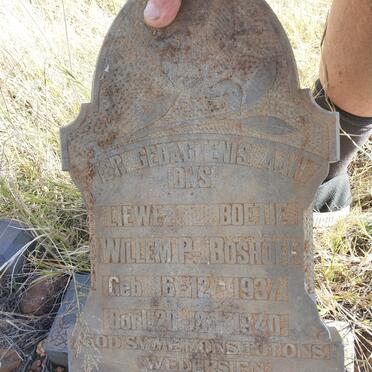 BOSHOFF Willem P. 1937-1940