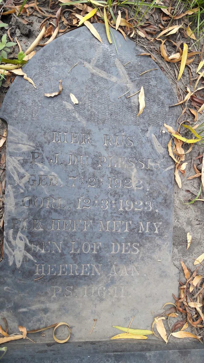 PLESSIS P.J., du 1922-1923