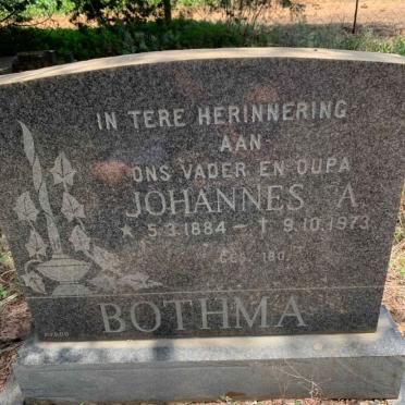 BOTHMA Johannes A. 1884-1973