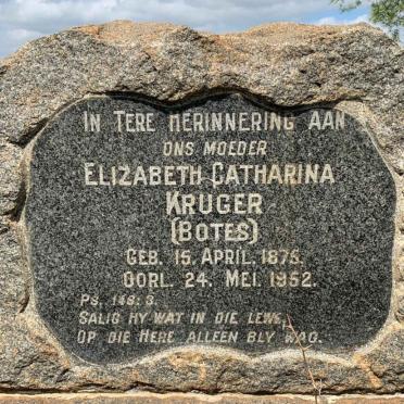 KRUGER Elizabeth Catharina nee BOTES 1875-1952
