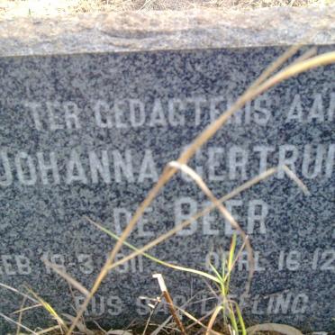 BEER Johanna Gertruida, de 1911-1914